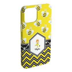 Buzzing Bee iPhone Case - Plastic - iPhone 15 Pro Max (Personalized)