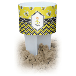Buzzing Bee White Beach Spiker Drink Holder (Personalized)
