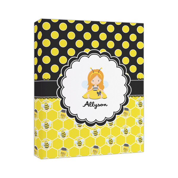 Custom Honeycomb, Bees & Polka Dots Canvas Print (Personalized)