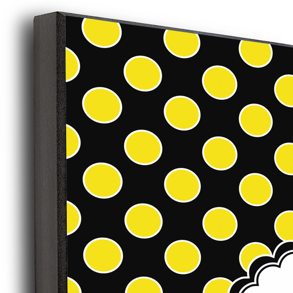 Honeycomb, Bees & Polka Dots 11x14 Wood Print - Closeup