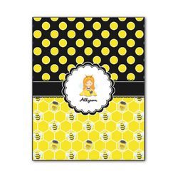Honeycomb, Bees & Polka Dots Wood Print - 11x14 (Personalized)