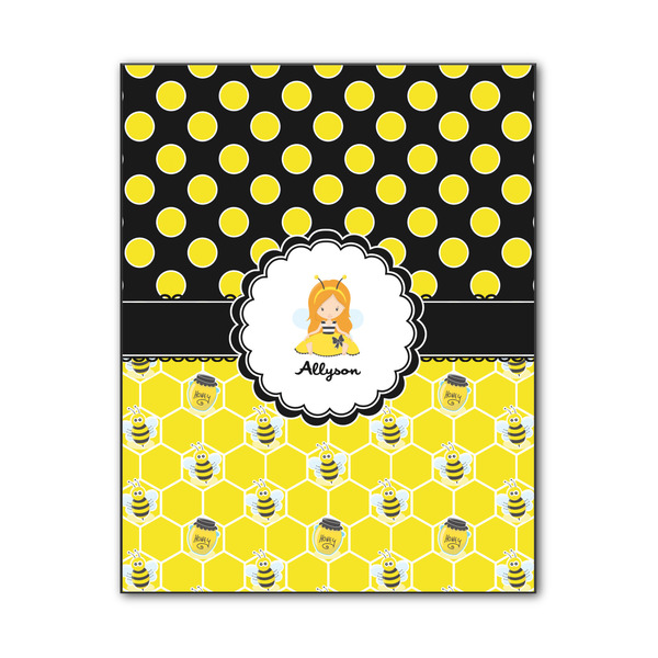 Custom Honeycomb, Bees & Polka Dots Wood Print - 11x14 (Personalized)