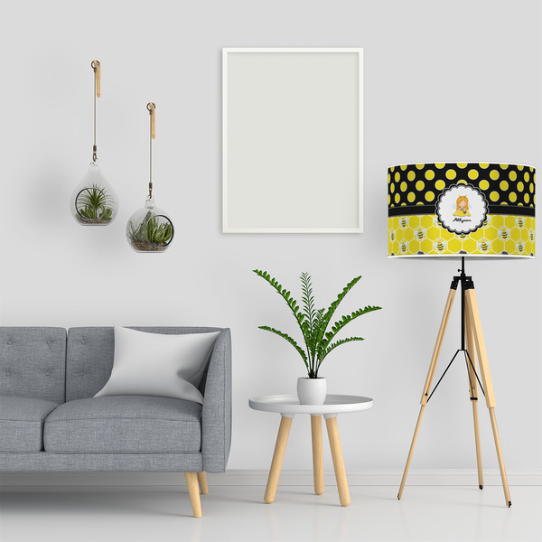 Honeycomb, Bees & Polka Dots 12" Drum Lampshade - LIFESTYLE