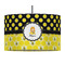 Honeycomb, Bees & Polka Dots 12" Drum Pendant Lamp - Fabric (Personalized)