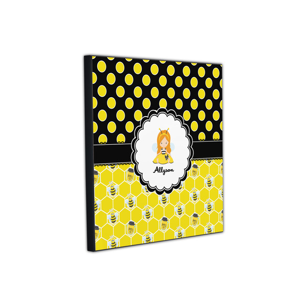 Honeycomb, Bees & Polka Dots 12x12 Wood Print - Angle View