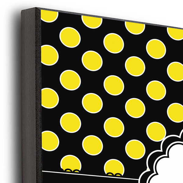 Honeycomb, Bees & Polka Dots 12x12 Wood Print - Closeup