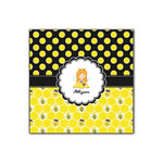 Honeycomb, Bees & Polka Dots Wood Print - 12x12 (Personalized)