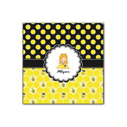 Honeycomb, Bees & Polka Dots Wood Print - 12x12 (Personalized)