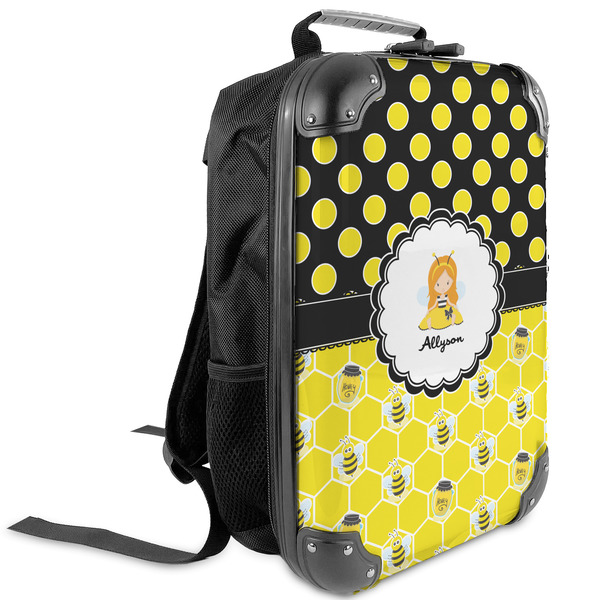 Custom Honeycomb, Bees & Polka Dots Kids Hard Shell Backpack (Personalized)