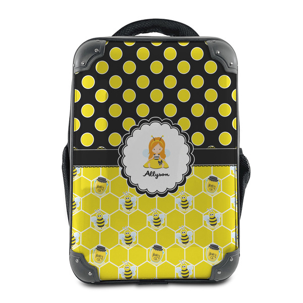 Custom Honeycomb, Bees & Polka Dots 15" Hard Shell Backpack (Personalized)