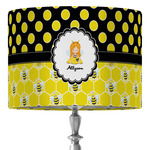 Honeycomb, Bees & Polka Dots 16" Drum Lamp Shade - Fabric (Personalized)
