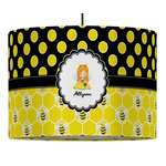 Honeycomb, Bees & Polka Dots Drum Pendant Lamp (Personalized)