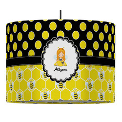 Honeycomb, Bees & Polka Dots Drum Pendant Lamp (Personalized)