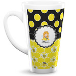 Honeycomb, Bees & Polka Dots 16 Oz Latte Mug (Personalized)