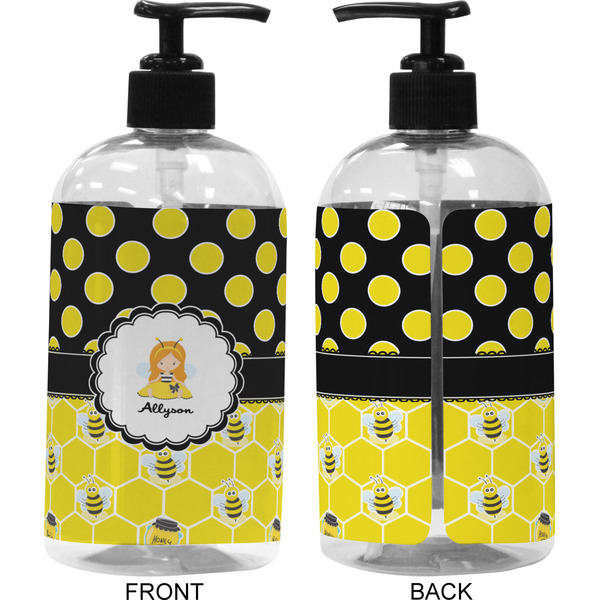 Honeycomb, Bees & Polka Dots 16 oz Plastic Liquid Dispenser (Approval)