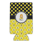 Honeycomb, Bees & Polka Dots Can Cooler (16 oz) (Personalized)