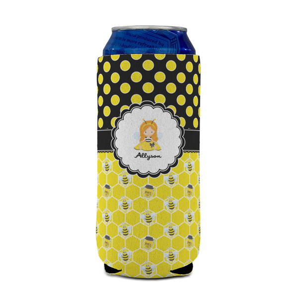 Honeycomb, Bees & Polka Dots 16oz Can Sleeve - FRONT (on can)
