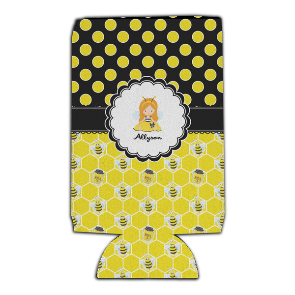 Honeycomb, Bees & Polka Dots 16oz Can Sleeve - Set of 4 - FRONT