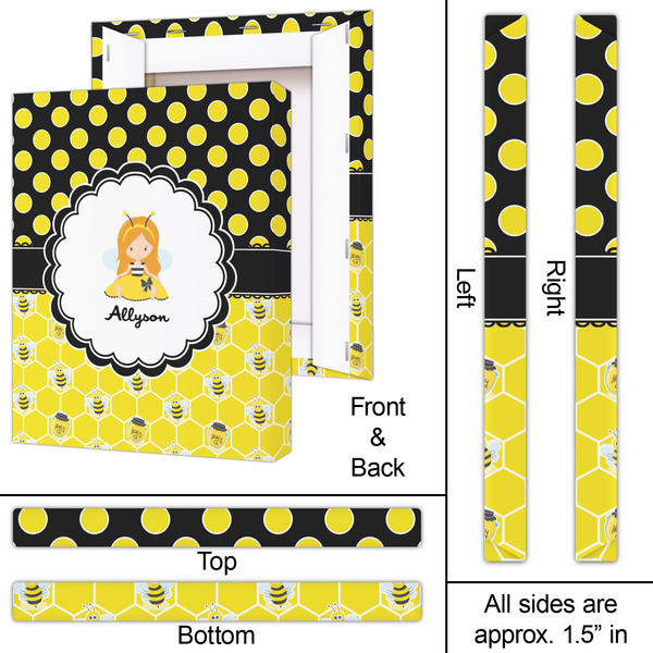 Honeycomb, Bees & Polka Dots 16x20 - Canvas Print - Approval