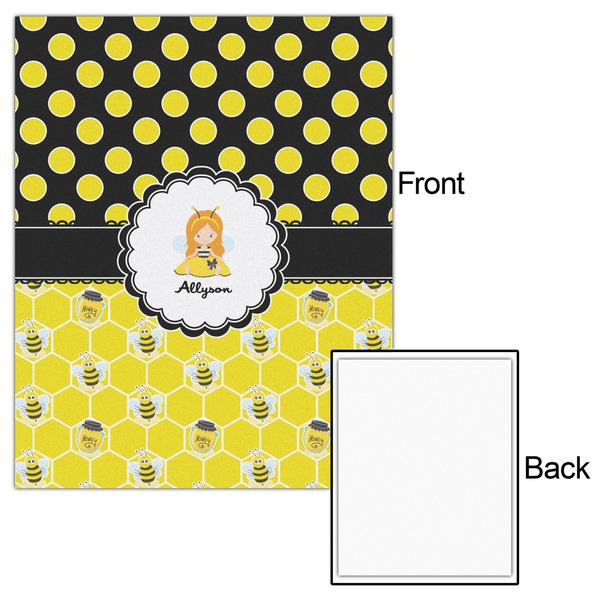 Honeycomb, Bees & Polka Dots 16x20 - Matte Poster - Front & Back