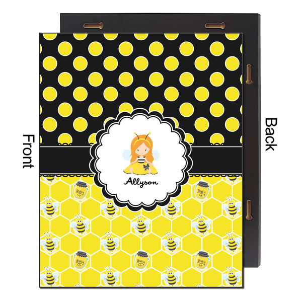 Honeycomb, Bees & Polka Dots 16x20 Wood Print - Front & Back View