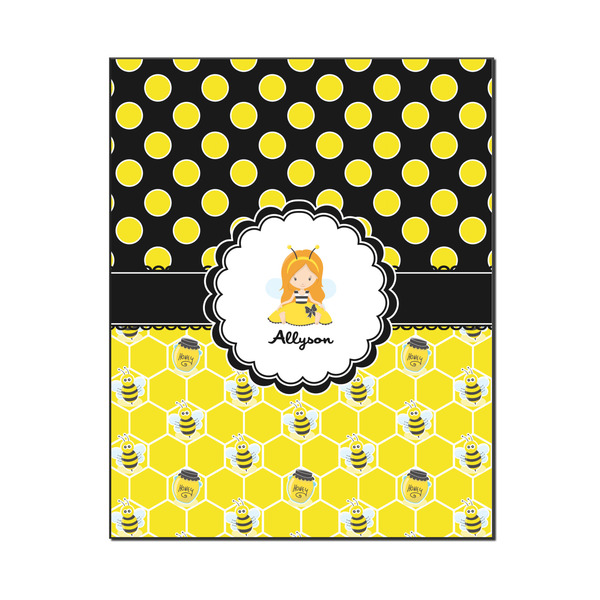 Custom Honeycomb, Bees & Polka Dots Wood Print - 16x20 (Personalized)