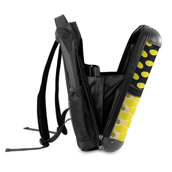 Honeycomb, Bees & Polka Dots 18" Hard Shell Backpacks - SIDE OPEN