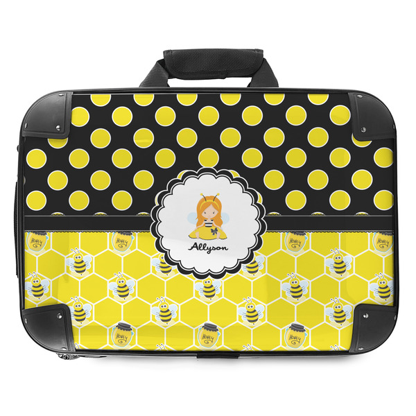Custom Honeycomb, Bees & Polka Dots Hard Shell Briefcase - 18" (Personalized)
