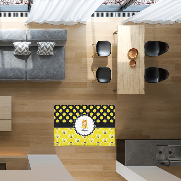 Honeycomb, Bees & Polka Dots 2'x3' Indoor Area Rugs - IN CONTEXT