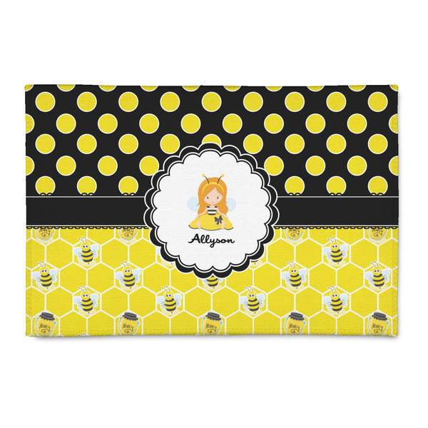 Custom Honeycomb, Bees & Polka Dots 2' x 3' Indoor Area Rug (Personalized)
