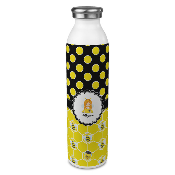 Custom Honeycomb, Bees & Polka Dots 20oz Stainless Steel Water Bottle - Full Print (Personalized)