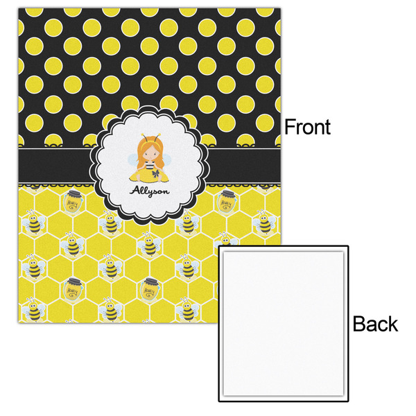 Honeycomb, Bees & Polka Dots 20x24 - Matte Poster - Front & Back