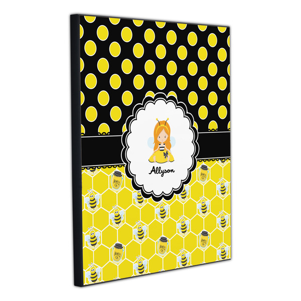 Honeycomb, Bees & Polka Dots 20x24 Wood Print - Angle View