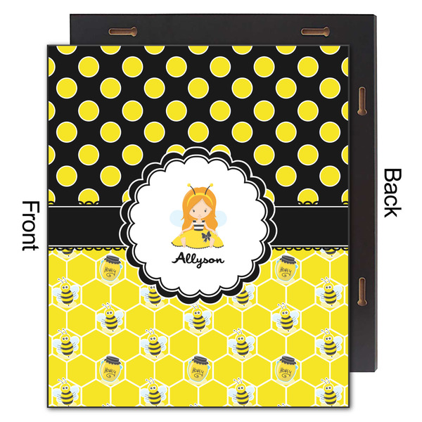 Honeycomb, Bees & Polka Dots 20x24 Wood Print - Front & Back View