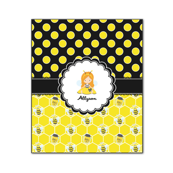 Custom Honeycomb, Bees & Polka Dots Wood Print - 20x24 (Personalized)