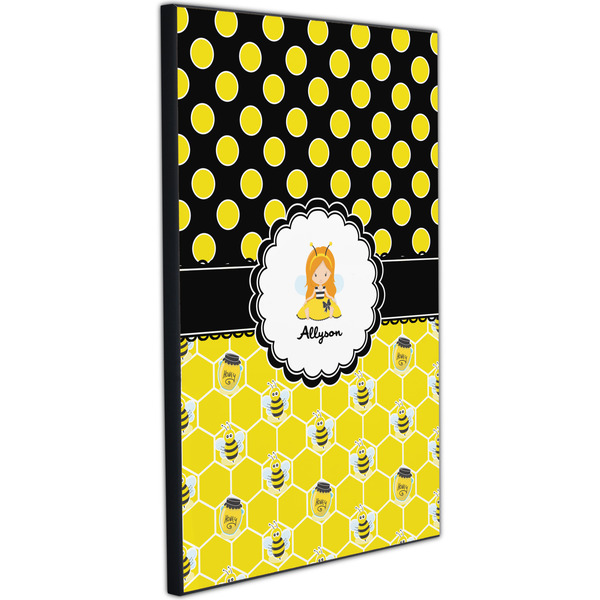 Honeycomb, Bees & Polka Dots 20x30 Wood Print - Angle View
