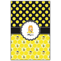 Honeycomb, Bees & Polka Dots Wood Print - 20x30 (Personalized)