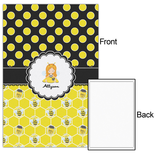 Honeycomb, Bees & Polka Dots 24x36 - Matte Poster - Front & Back