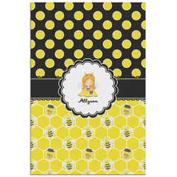 Honeycomb, Bees & Polka Dots Poster - Matte - 24x36 (Personalized)