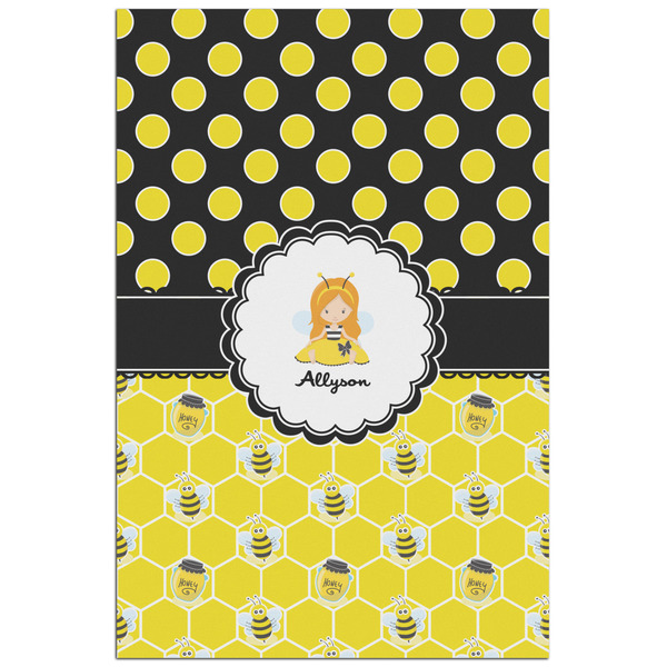 Custom Honeycomb, Bees & Polka Dots Poster - Matte - 24x36 (Personalized)