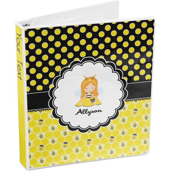 Honeycomb, Bees & Polka Dots 3-Ring Binder 3/4 - Main