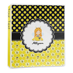 Honeycomb, Bees & Polka Dots 3-Ring Binder - 1 inch (Personalized)