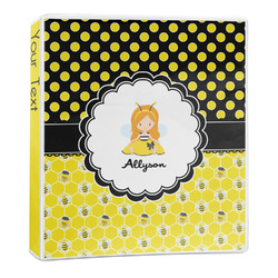 Honeycomb, Bees & Polka Dots 3-Ring Binder (Personalized)