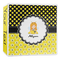 Honeycomb, Bees & Polka Dots 3-Ring Binder - 2 inch (Personalized)