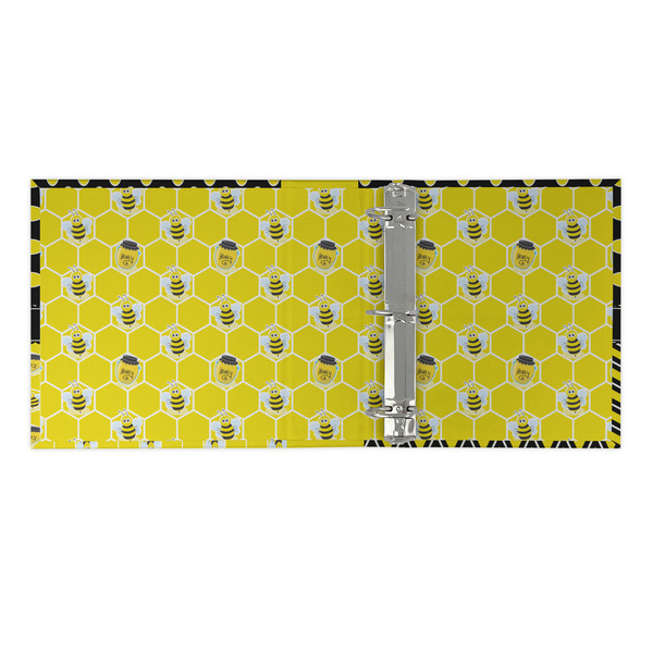 Honeycomb, Bees & Polka Dots 3 Ring Binders - Full Wrap - 2" - OPEN INSIDE
