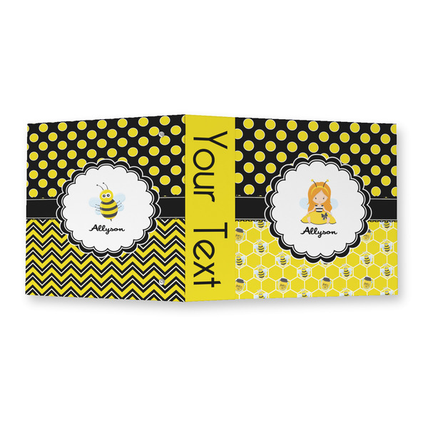 Honeycomb, Bees & Polka Dots 3 Ring Binders - Full Wrap - 2" - OPEN OUTSIDE