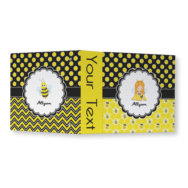 Honeycomb, Bees & Polka Dots 3 Ring Binders - Full Wrap - 3" - OPEN OUTSIDE