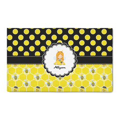 Honeycomb, Bees & Polka Dots 3' x 5' Indoor Area Rug (Personalized)