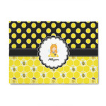 Honeycomb, Bees & Polka Dots 4' x 6' Indoor Area Rug (Personalized)