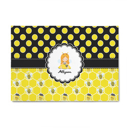 Honeycomb, Bees & Polka Dots 4' x 6' Indoor Area Rug (Personalized)